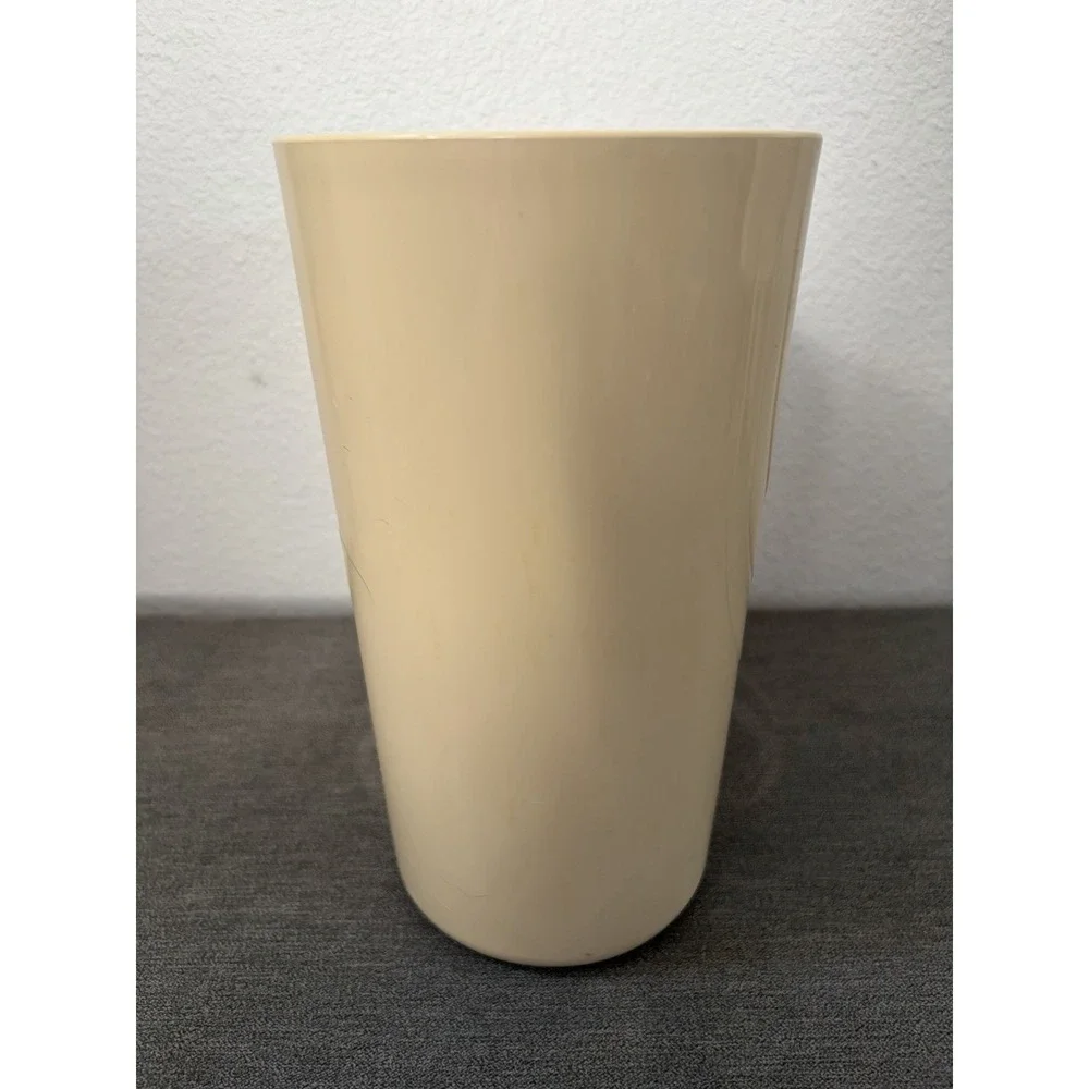 Rubbermaid Wastebasket Almond Oval Swirl Contour Plastic Trash Can Vtg 80s